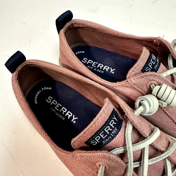 VERY GOOD Sperry Top-Sider Women's Crest Vibe Linen Sneaker Boat Shoe Red Pink 6 - Picture 9 of 10